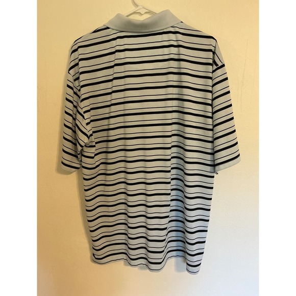 PGA TOUR Men's Golf Polo Shirt XL Light Blue Black Stripe Short Sleeve - Picture 3 of 3